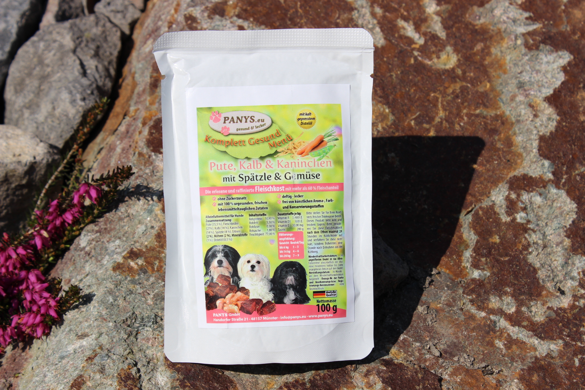 Menue...Pute, Kalb, Kaninchen, Spätzle - 12 Stk. ab 100g